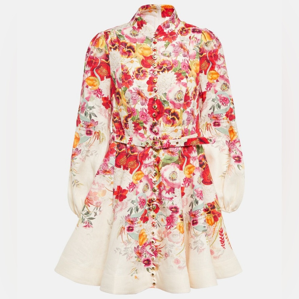 NEW: Zimmermann - Wonderland floral linen minidress Size 1 (US 4-6)
